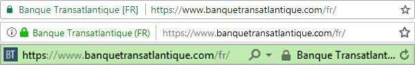 The address bar on Chrome, Firefox and Internet Explorer when the browser displays the site banquetransatlantique.com